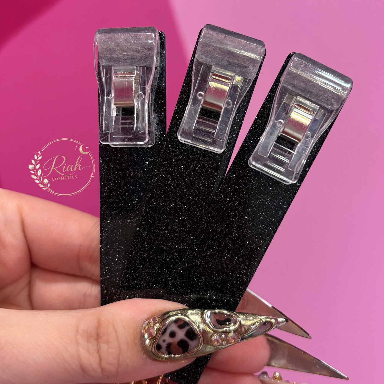 Black Sparkle Credit Card Grabber Keychain