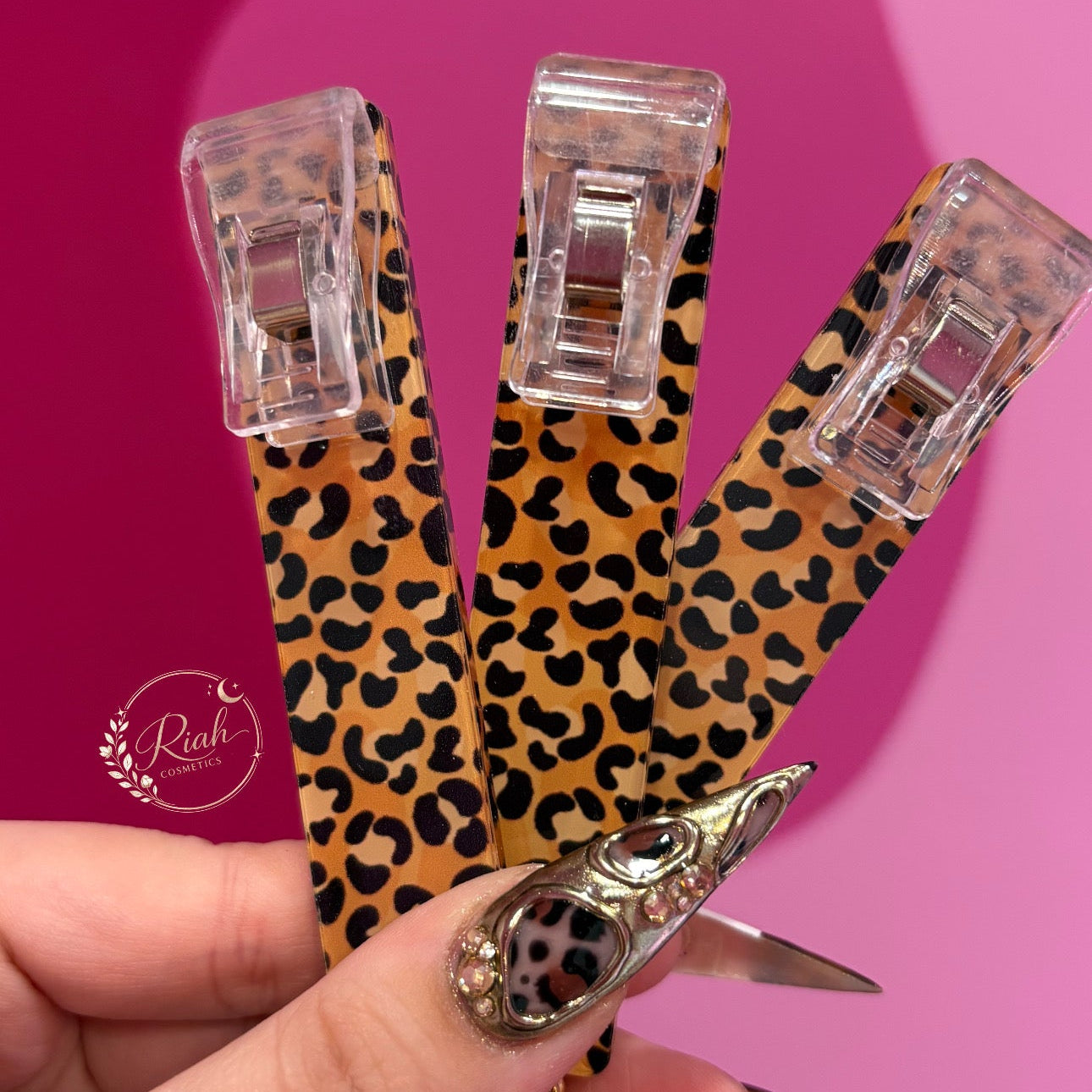 Cheetah Print Credit Card Grabber Keychain